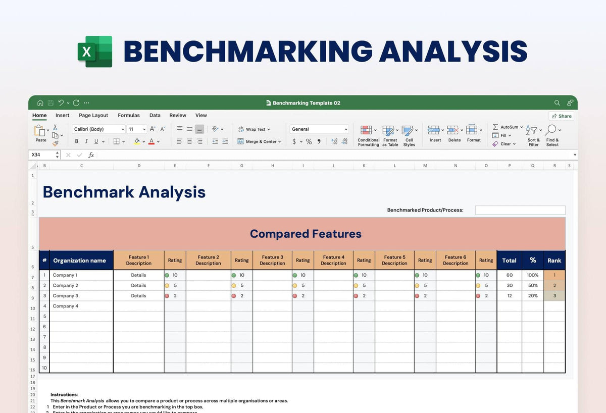 Benchmarking Analysis Excel Template S08222301 Infografolio