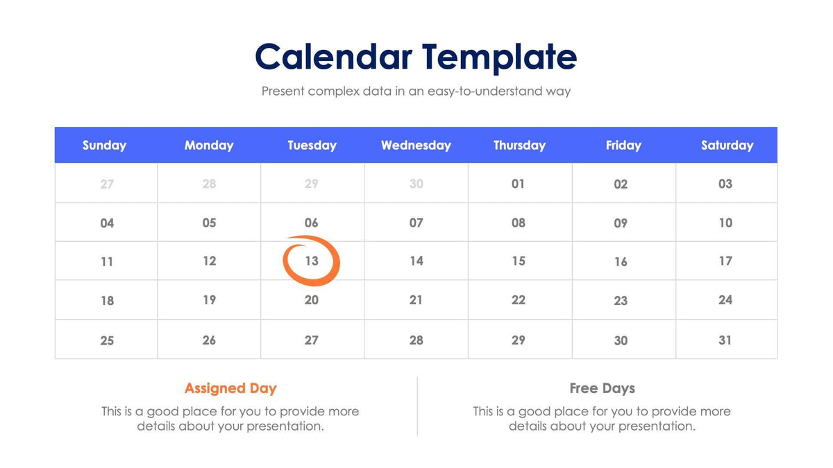 Calendar Slide Template S11012205 Infografolio