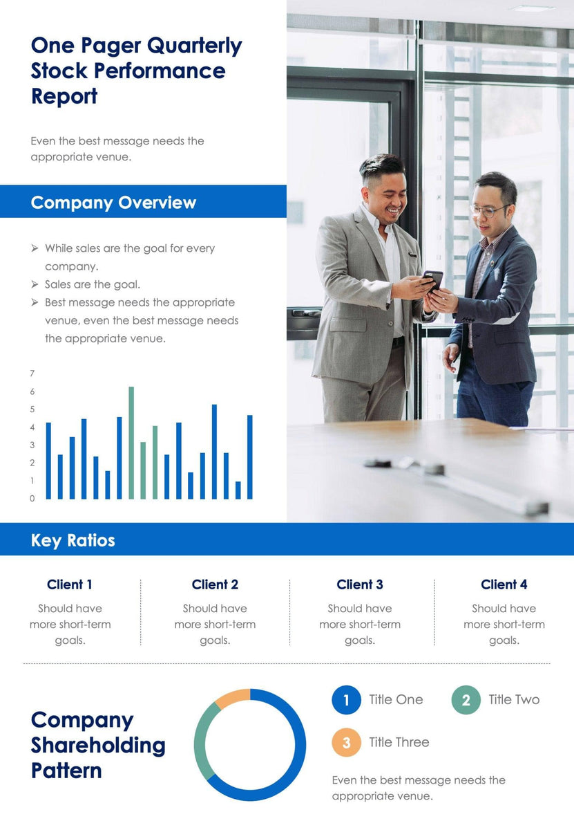 One Pager Quarterly Stock Performance Report Document – Infografolio