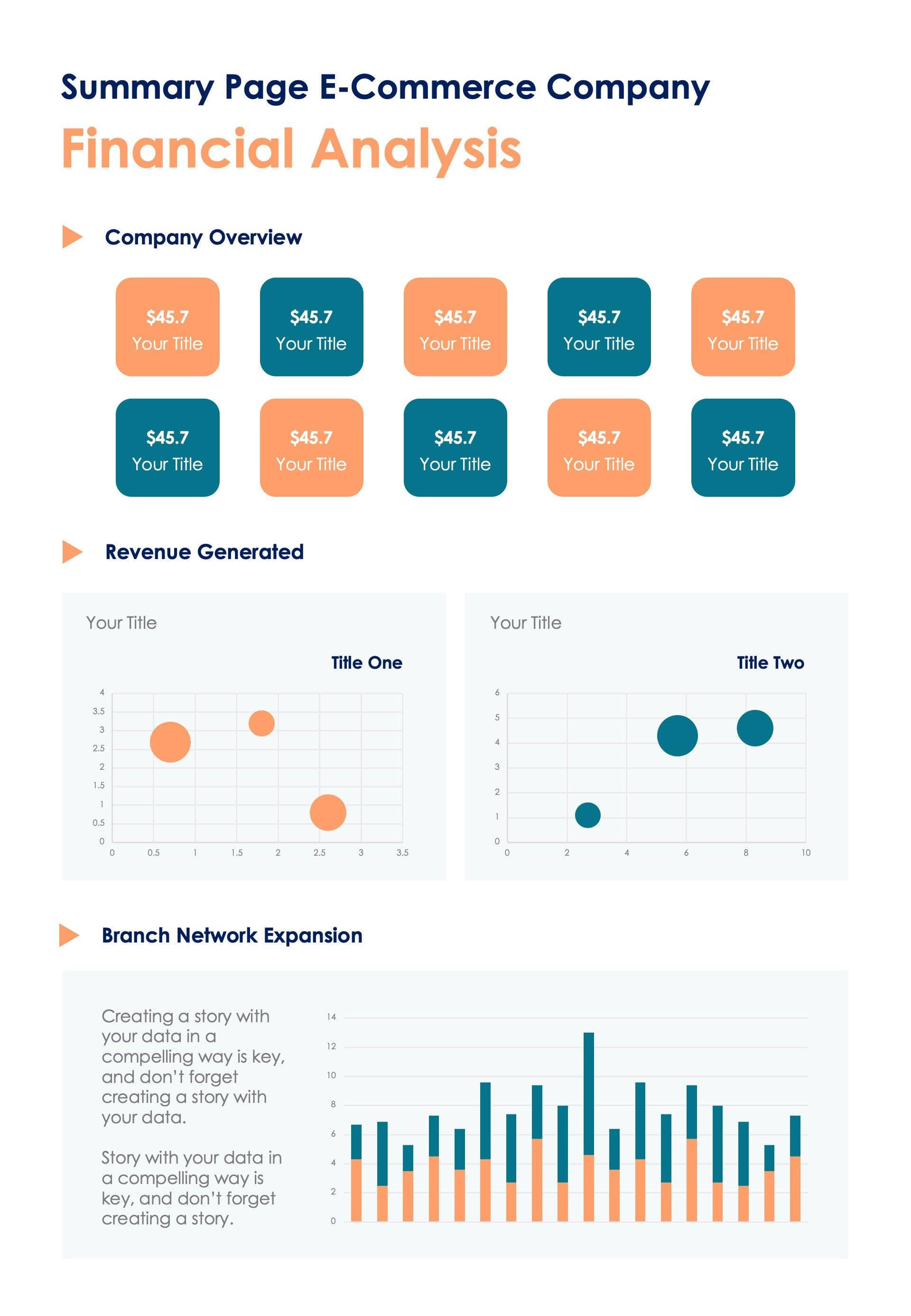 Aquamarine E Commerce Company Financial Analysis One Page Summary Repo 