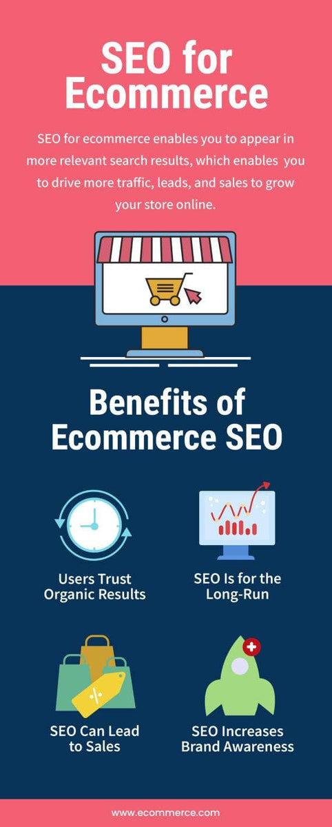 Red And Blue Seo For Ecommerce Infographic Template Infografolio 2061