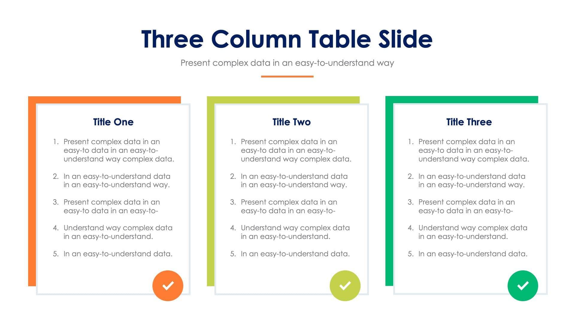 Three Column Table Slide Infographic Template S12202106 | Infografolio