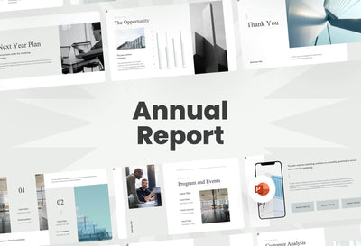 Annual-Report-Deck Slides Opal Blue White Simple and Modern Presentation Annual Report Template S04212301 powerpoint-template keynote-template google-slides-template infographic-template