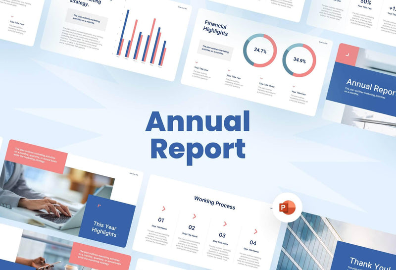 Annual-Report-Deck Slides Persian Blue Coral Simple and Modern Presentation Annual Report Template S04302301 powerpoint-template keynote-template google-slides-template infographic-template