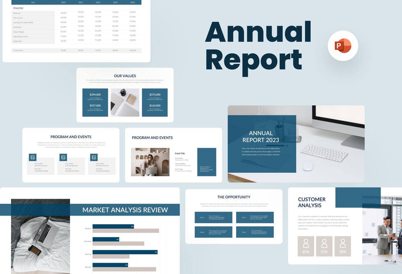 Minimalist Annual Report Presentation Template | Infografolio