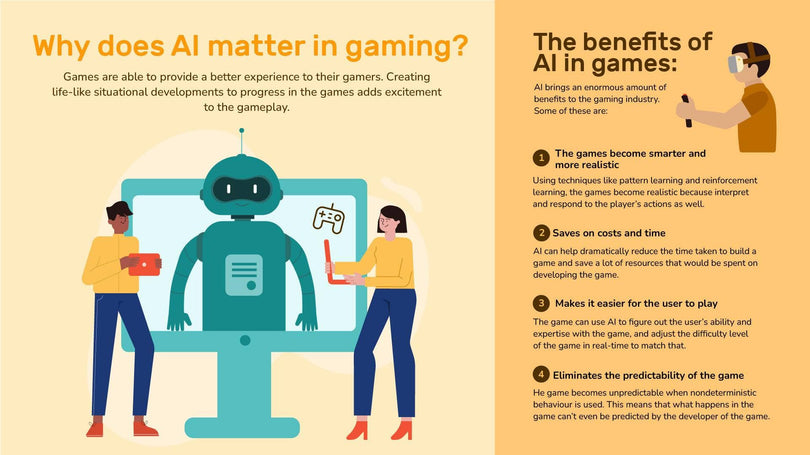 Artificial Intelligence-Slides Slides Why Does AI Matter in Gaming Artificial Intelligence Infographic Template powerpoint-template keynote-template google-slides-template infographic-template