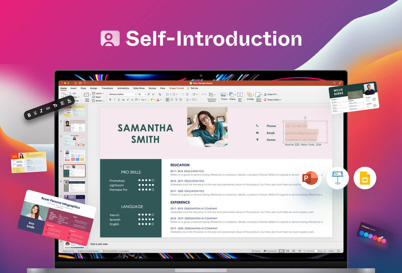 image of self introduction slide templates