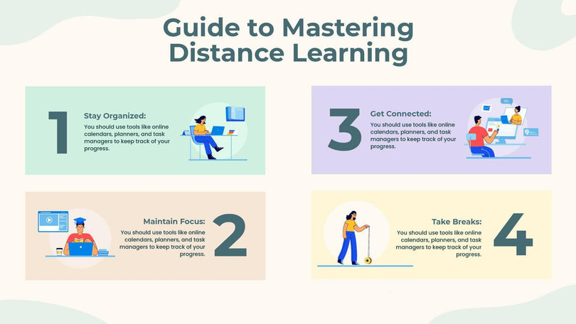 Education-Slides Slides Guide to Mastering Distance Learning Education Infographic Template powerpoint-template keynote-template google-slides-template infographic-template