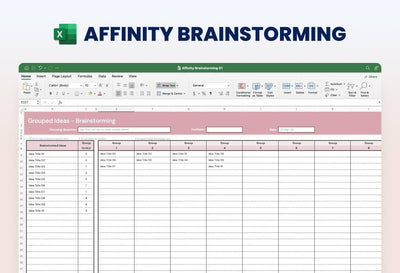 Excel-Templates Slides Affinity Brainstorming Excel Template S08222301 powerpoint-template keynote-template google-slides-template infographic-template