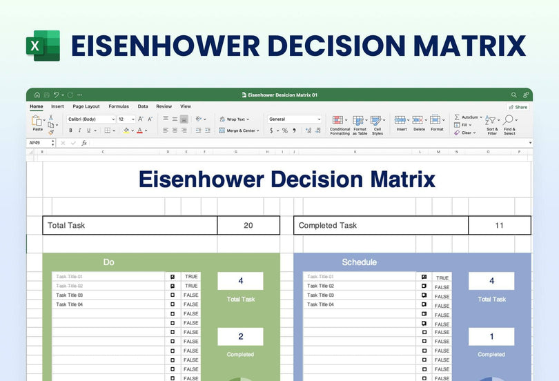 Excel-Templates Slides Eisenhower Matrix Decision Matrix Spreadsheet S08072301 powerpoint-template keynote-template google-slides-template infographic-template