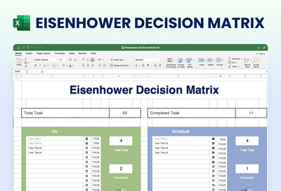 Excel-Templates Slides Eisenhower Matrix Decision Matrix Spreadsheet S08072301 powerpoint-template keynote-template google-slides-template infographic-template
