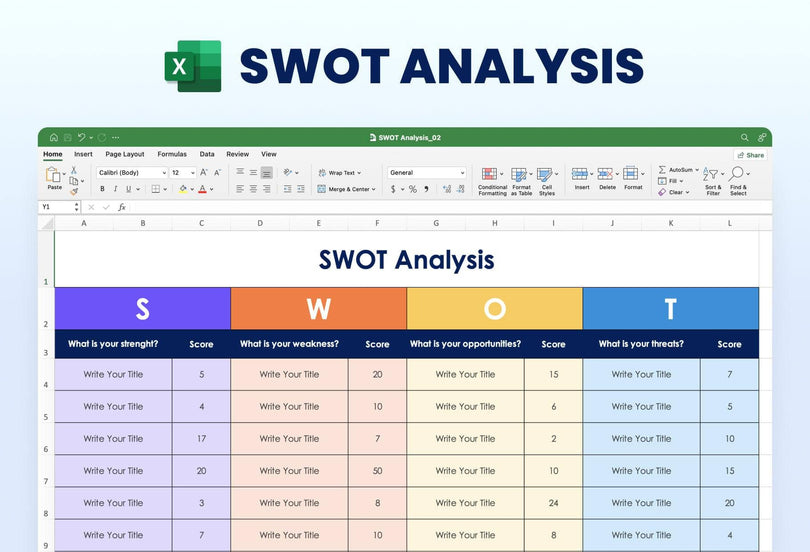 Excel-Templates Slides SWOT Analysis Excel Template S08092301 powerpoint-template keynote-template google-slides-template infographic-template