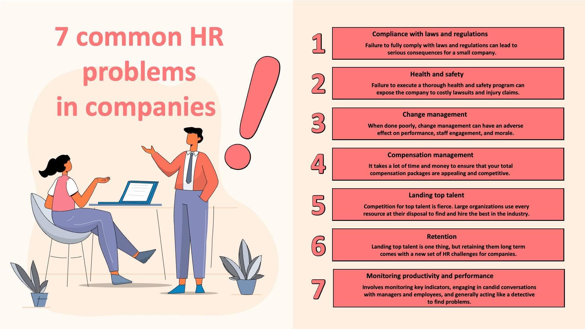 Seven Common HR Problems in Companies Infographic Template | Infografolio