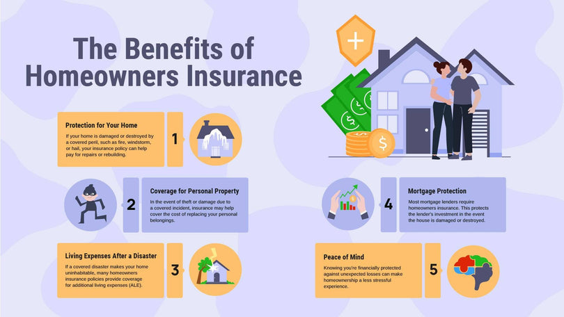 Insurance-Slides Slides The Benefits of Homeowners Insurance Infographic Template powerpoint-template keynote-template google-slides-template infographic-template