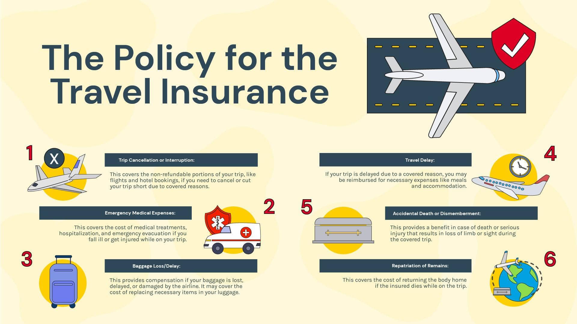 The Policy for the Travel Insurance Infographic Template | Infografolio