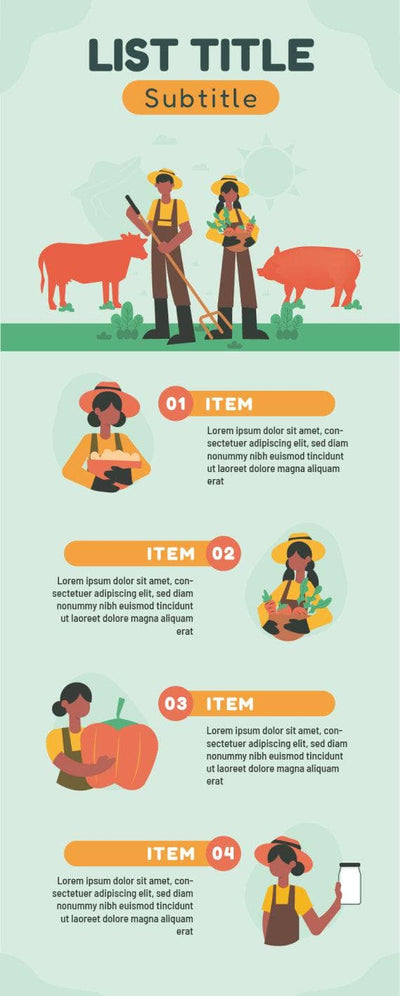 List-Infographics Infographics Green and Mustard List Infographic Template powerpoint-template keynote-template google-slides-template infographic-template