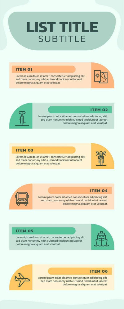 List-Infographics Infographics Green and Orange List Infographic Template powerpoint-template keynote-template google-slides-template infographic-template