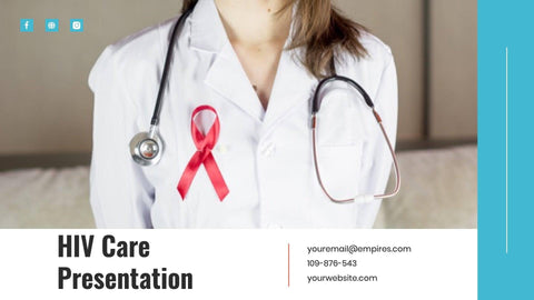 Medical-Presentation-Templates Slides Aquamarine and Red Simple HIV Care Presentation Template S07262301 powerpoint-template keynote-template google-slides-template infographic-template