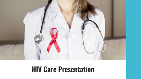 Medical-Presentation-Templates Slides Aquamarine and Red Simple HIV Care Presentation Template S07262301 powerpoint-template keynote-template google-slides-template infographic-template