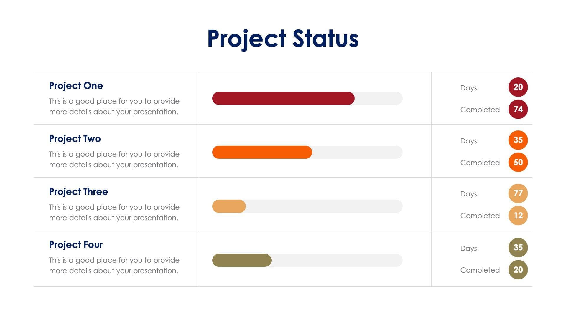 Project Status Slide Infographic Template S04202338 | Infografolio