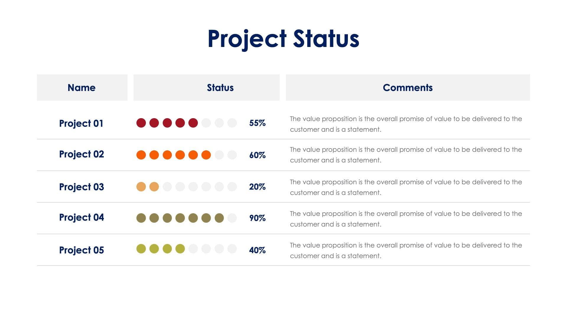 Project Status Slide Infographic Template S04202339 | Infografolio