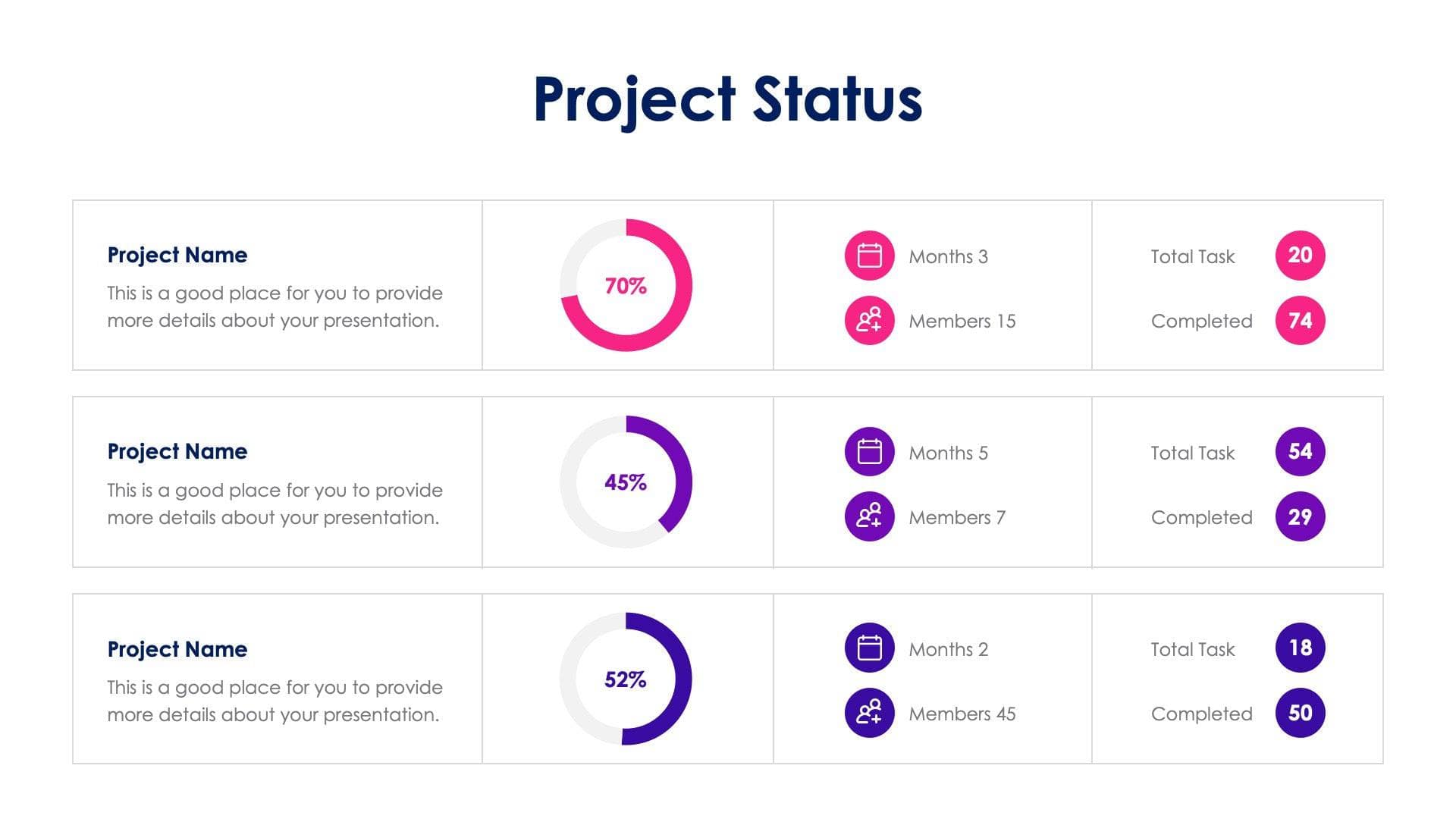 Project Status Slide Infographic Template S04202343 | Infografolio