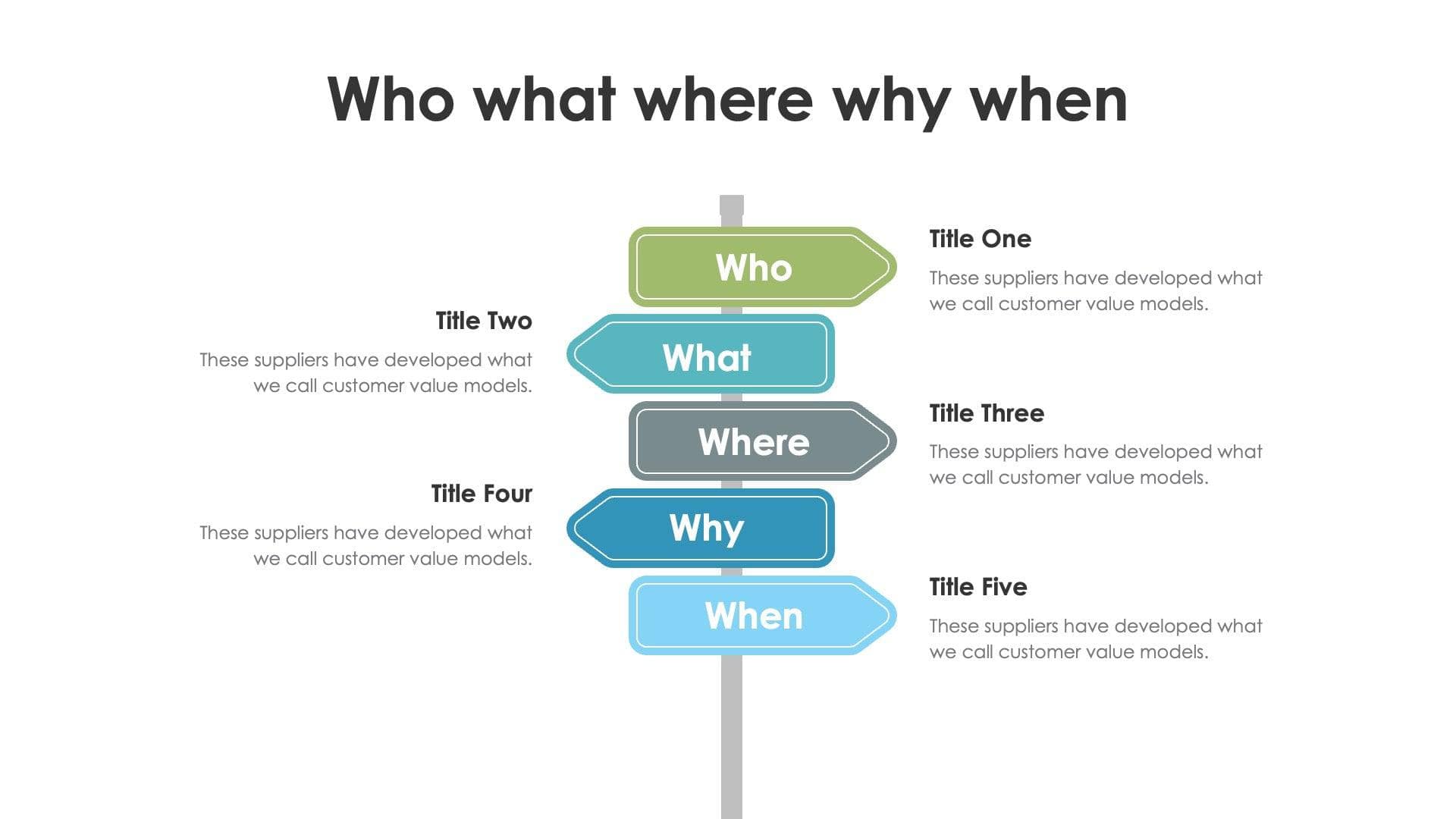 Who what where why when Slide Infographic Template S06242302 | Infografolio