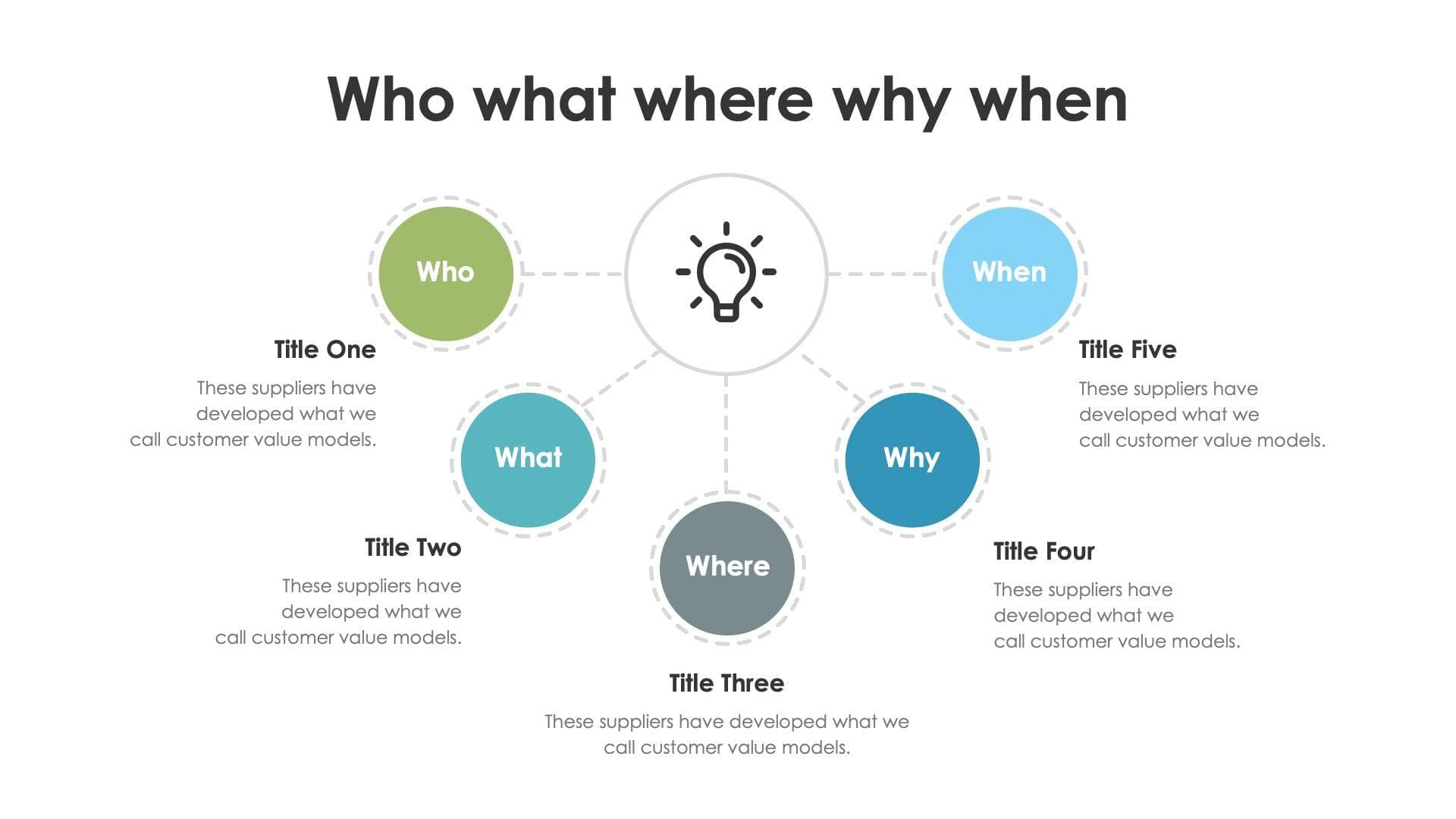 Who what where why when Slide Infographic Template S06242303 | Infografolio