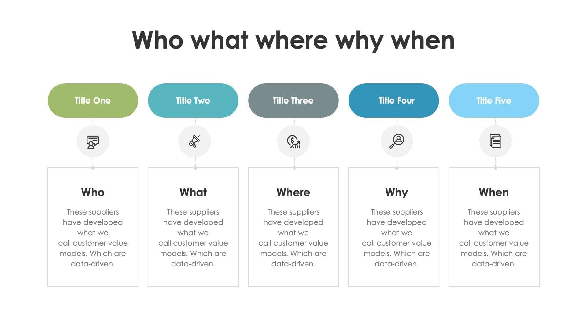 Who what where why when Slide Infographic Template S06242310 | Infografolio