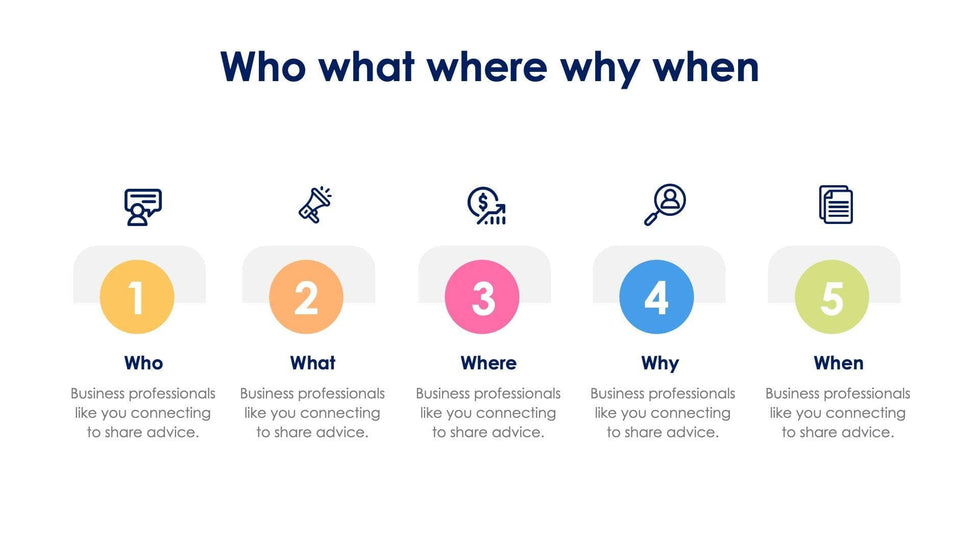 Who what where why when Slide Infographic Template S06242318 | Infografolio