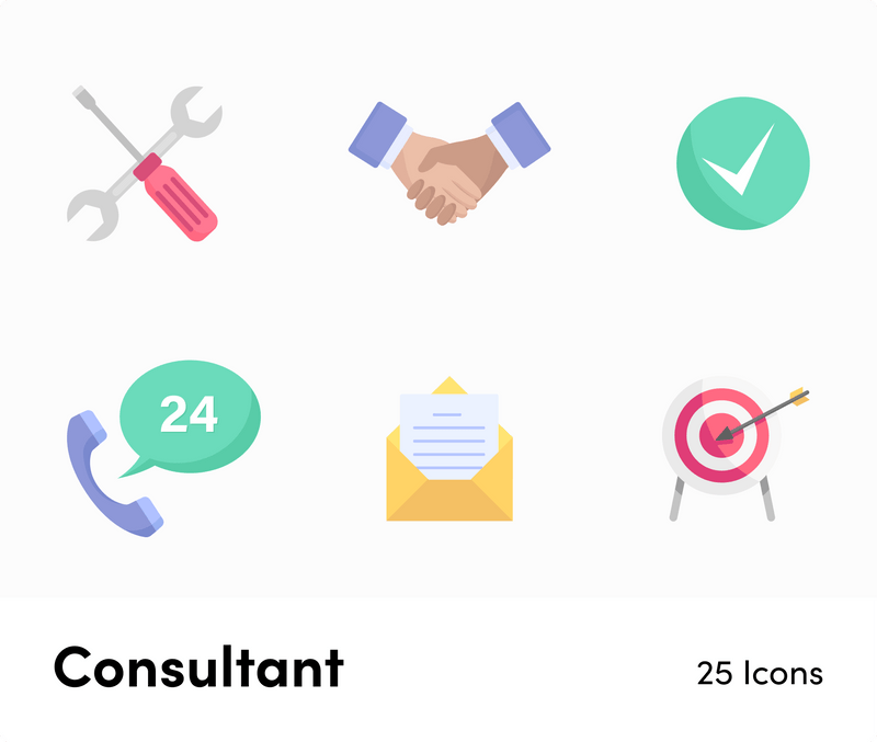 Consultant Flat Vector Icons | Infografolio