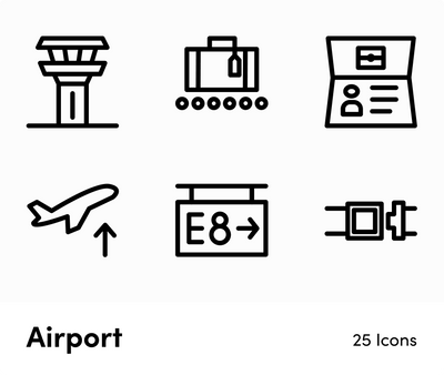 Airport-Outline-Vector-Icons Icons Airport Outline Vector Icons S12172102 powerpoint-template keynote-template google-slides-template infographic-template
