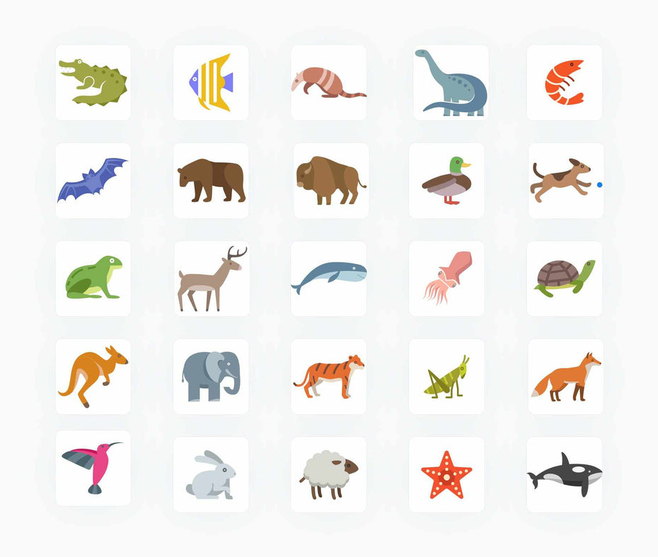 Animals-Flat -Vector-Icons Icons Animals Flat Vector Icons S12132101 powerpoint-template keynote-template google-slides-template infographic-template