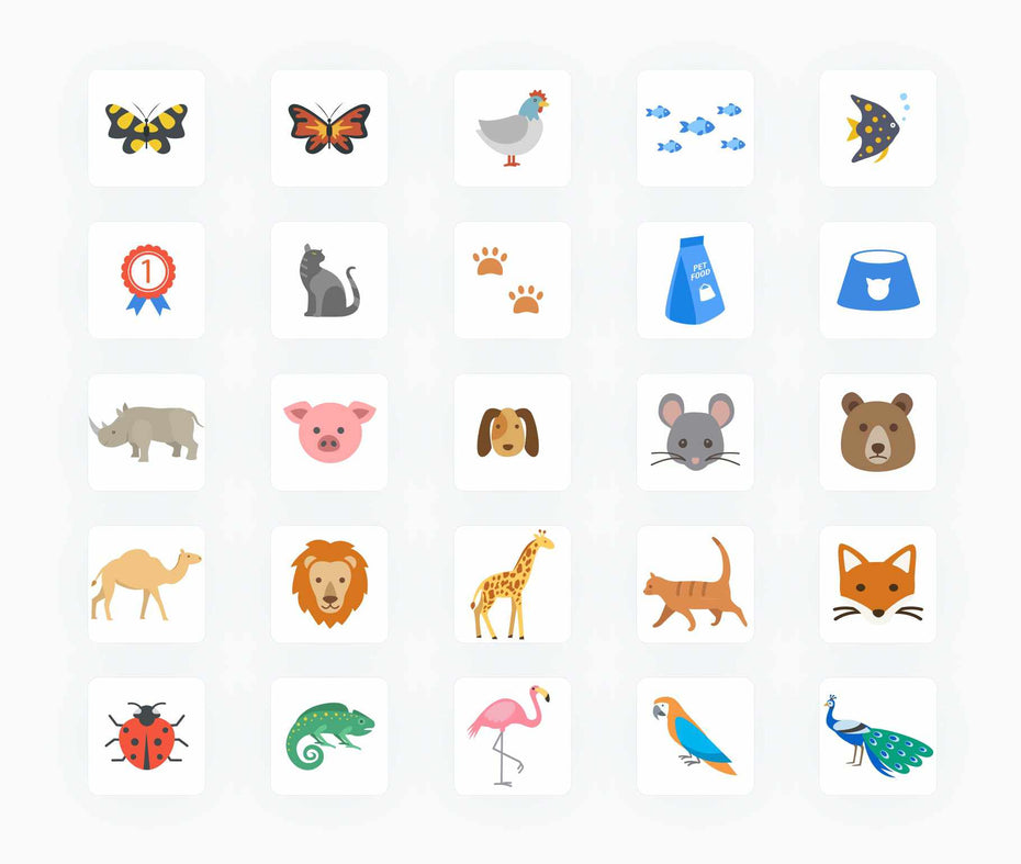 Animals-Flat -Vector-Icons Icons Animals Flat Vector Icons S12132103 powerpoint-template keynote-template google-slides-template infographic-template