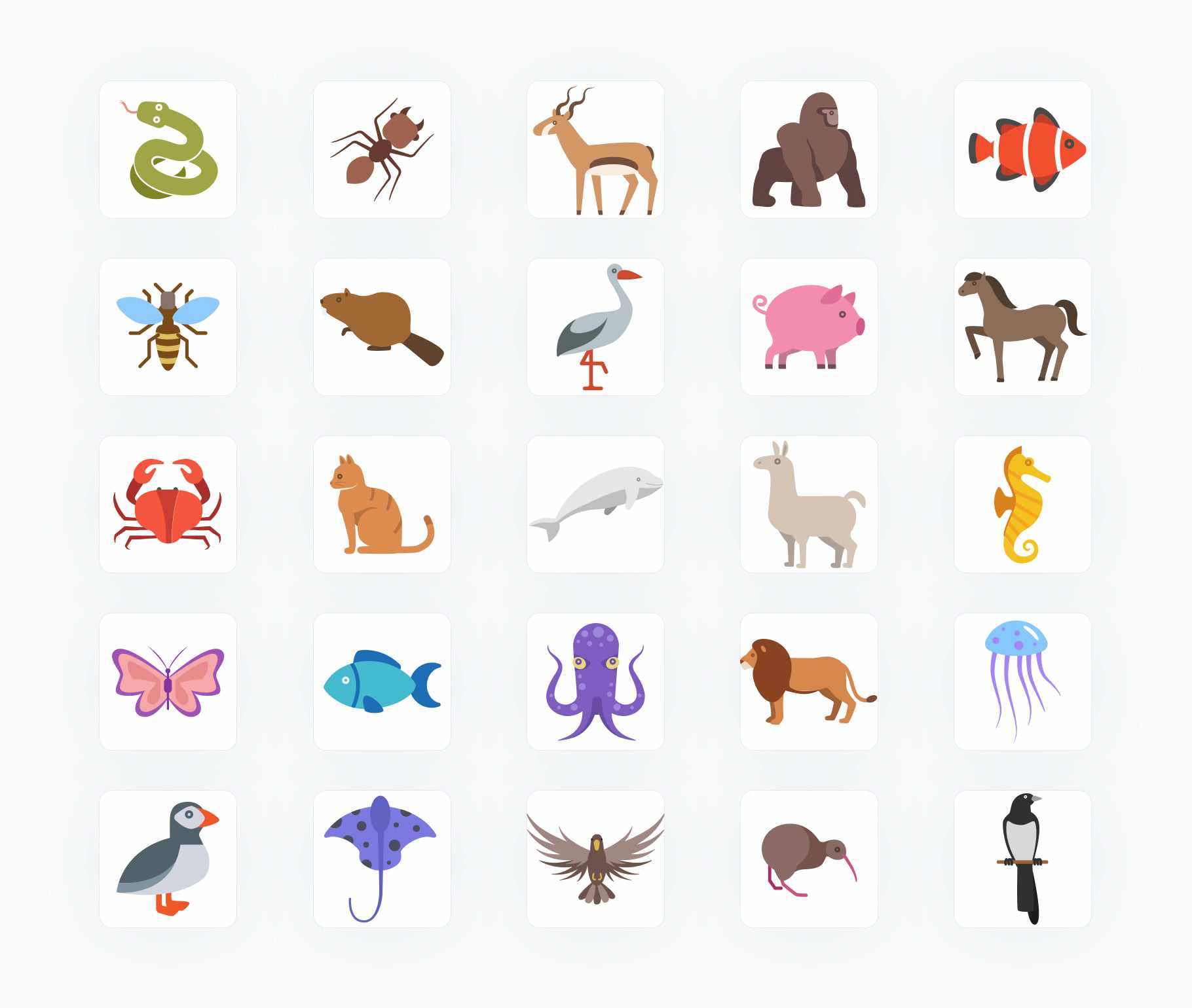 Animals-Flat -Vector-Icons Icons Animals Flat Vector Icons S12132104 powerpoint-template keynote-template google-slides-template infographic-template
