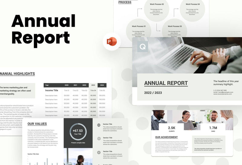 Report Format Slide Show Examples Annual Report Deck | Infografolio