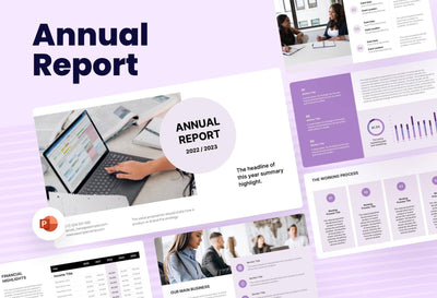 Annual-Report-Deck Slides Light Purple and Lavender Professional Presentation Annual Report Template S12202201 powerpoint-template keynote-template google-slides-template infographic-template