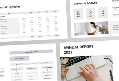 Annual-Report-Deck Slides Minimalist Annual Report Presentation Template powerpoint-template keynote-template google-slides-template infographic-template
