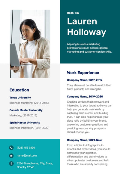 Annual-Report-Documents Documents Aquamarine Modern Resume Template powerpoint-template keynote-template google-slides-template infographic-template