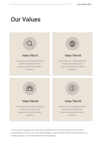 Annual-Report-Documents Documents Beige and Dark Gray Minimalist Annual Report PowerPoint Template powerpoint-template keynote-template google-slides-template infographic-template