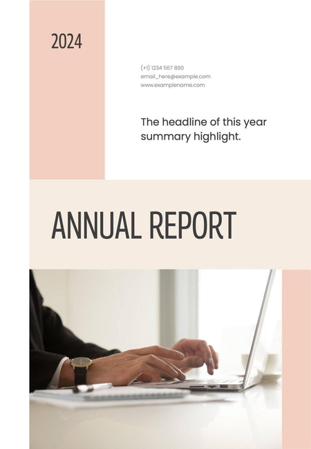 Annual-Report-Documents Documents Beige and Orange Minimalist Annual Report PowerPoint Template powerpoint-template keynote-template google-slides-template infographic-template