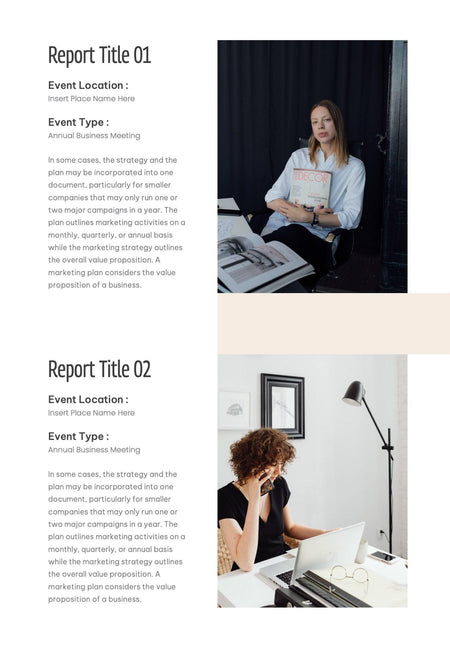 Annual-Report-Documents Documents Beige and Orange Minimalist Annual Report PowerPoint Template powerpoint-template keynote-template google-slides-template infographic-template