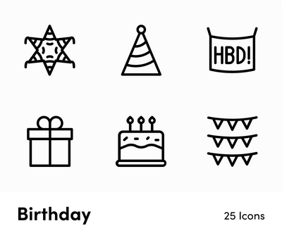 Birthday-Outline-Vector-Icons Icons Birthday Outline Vector Icons S12172101 powerpoint-template keynote-template google-slides-template infographic-template