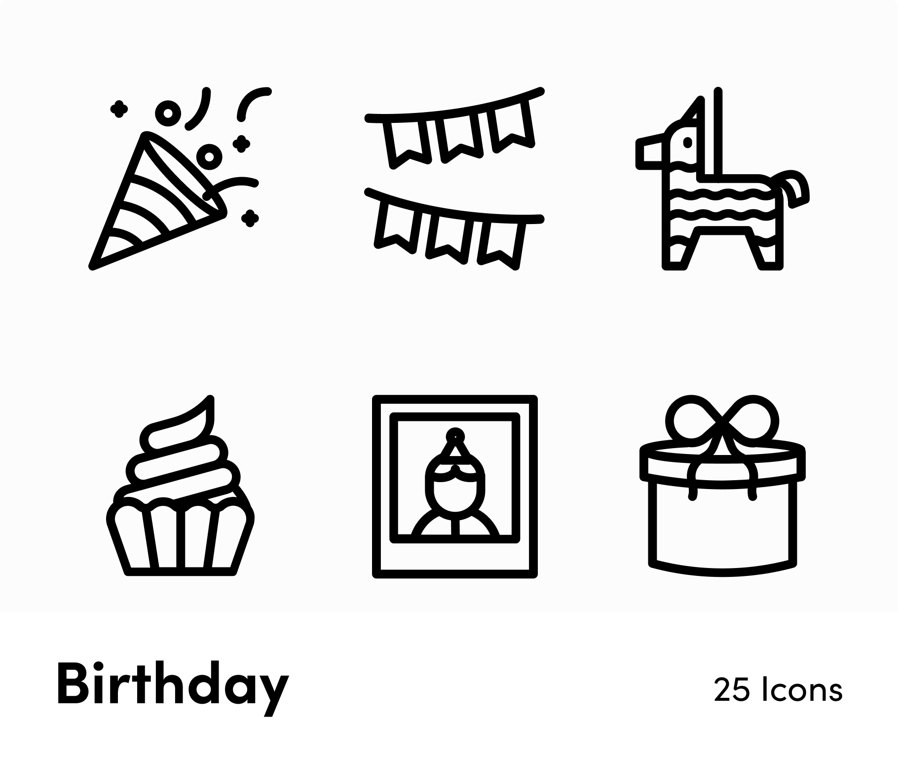 Birthday-Outline-Vector-Icons Icons Birthday Outline Vector Icons S12172102 powerpoint-template keynote-template google-slides-template infographic-template