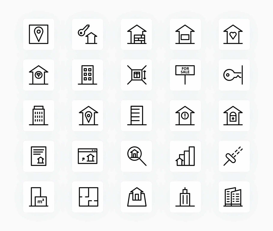 Building Houses and Real Estate-Outline-Vector-Icons Icons Building Houses and Real Estate Outline Vector Icons S12172102 powerpoint-template keynote-template google-slides-template infographic-template