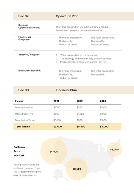 Beige and Yellow Business Plan Template S01022301 – Infografolio