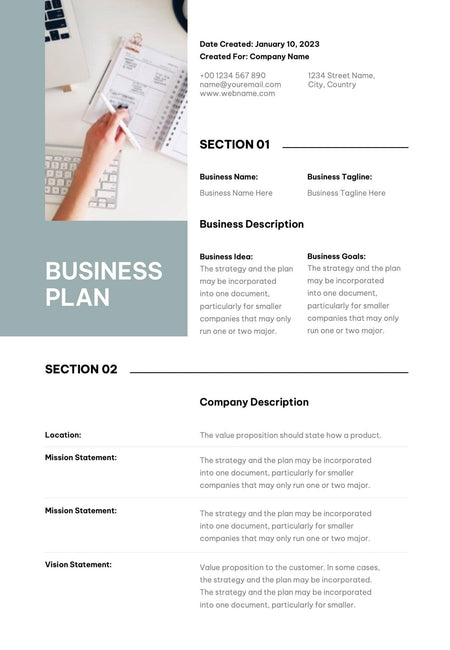 Business-Plan-Templates Documents Blue Gray Business Plan Template S01022301 powerpoint-template keynote-template google-slides-template infographic-template
