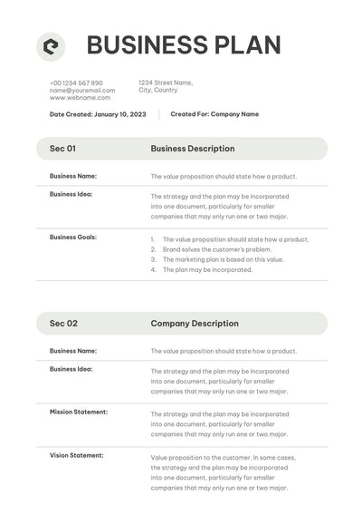Business-Plan-Templates Documents Light Gray Business Plan Template S01022301 powerpoint-template keynote-template google-slides-template infographic-template