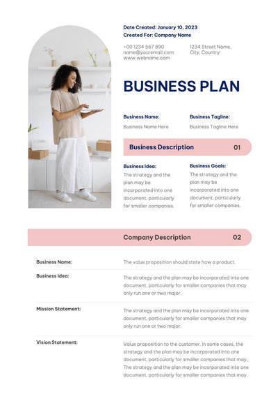 Business-Plan-Templates Documents Pink Business Plan Template S01022301 powerpoint-template keynote-template google-slides-template infographic-template