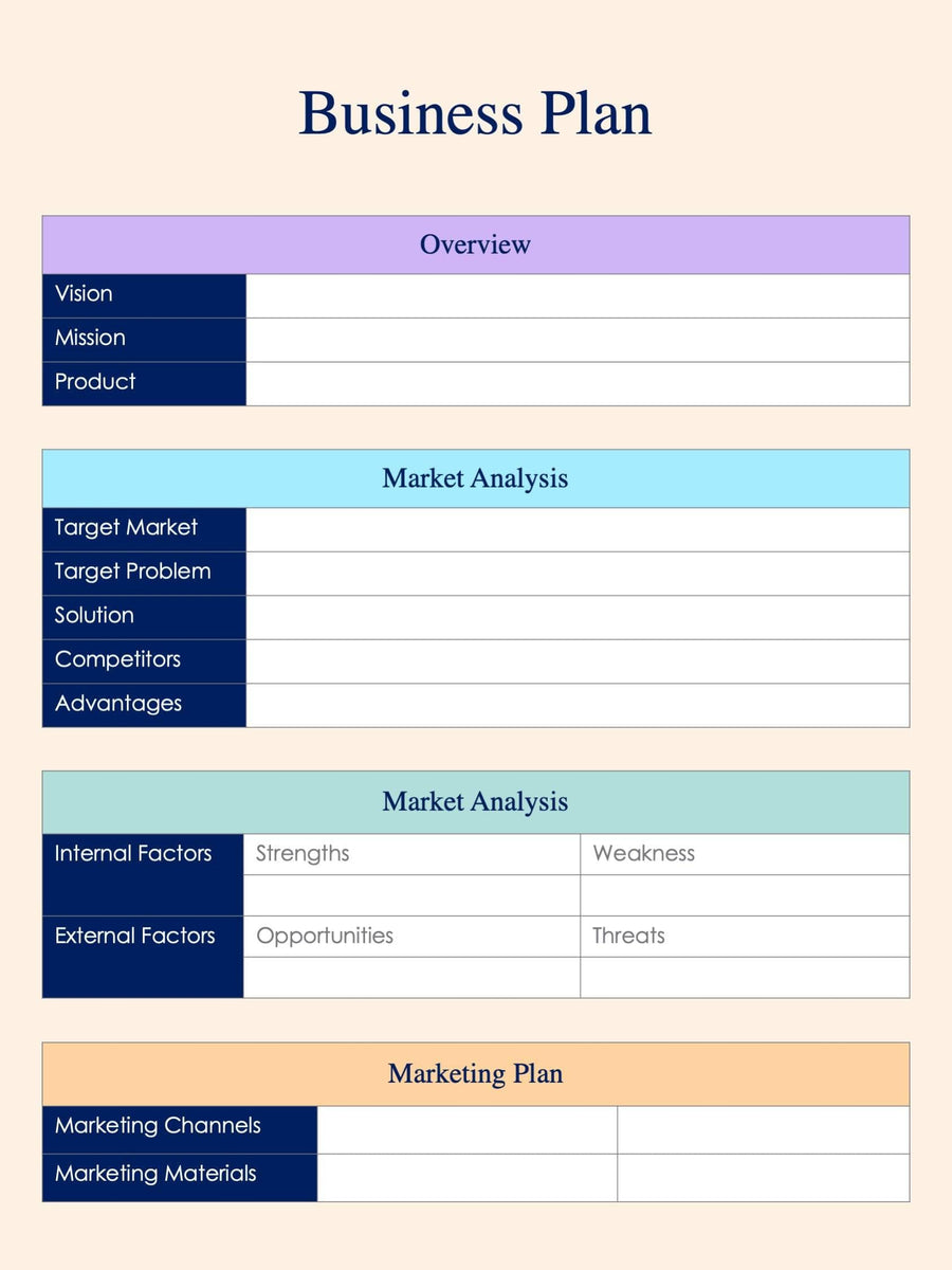 Business Plan Template S09082214 – Infografolio